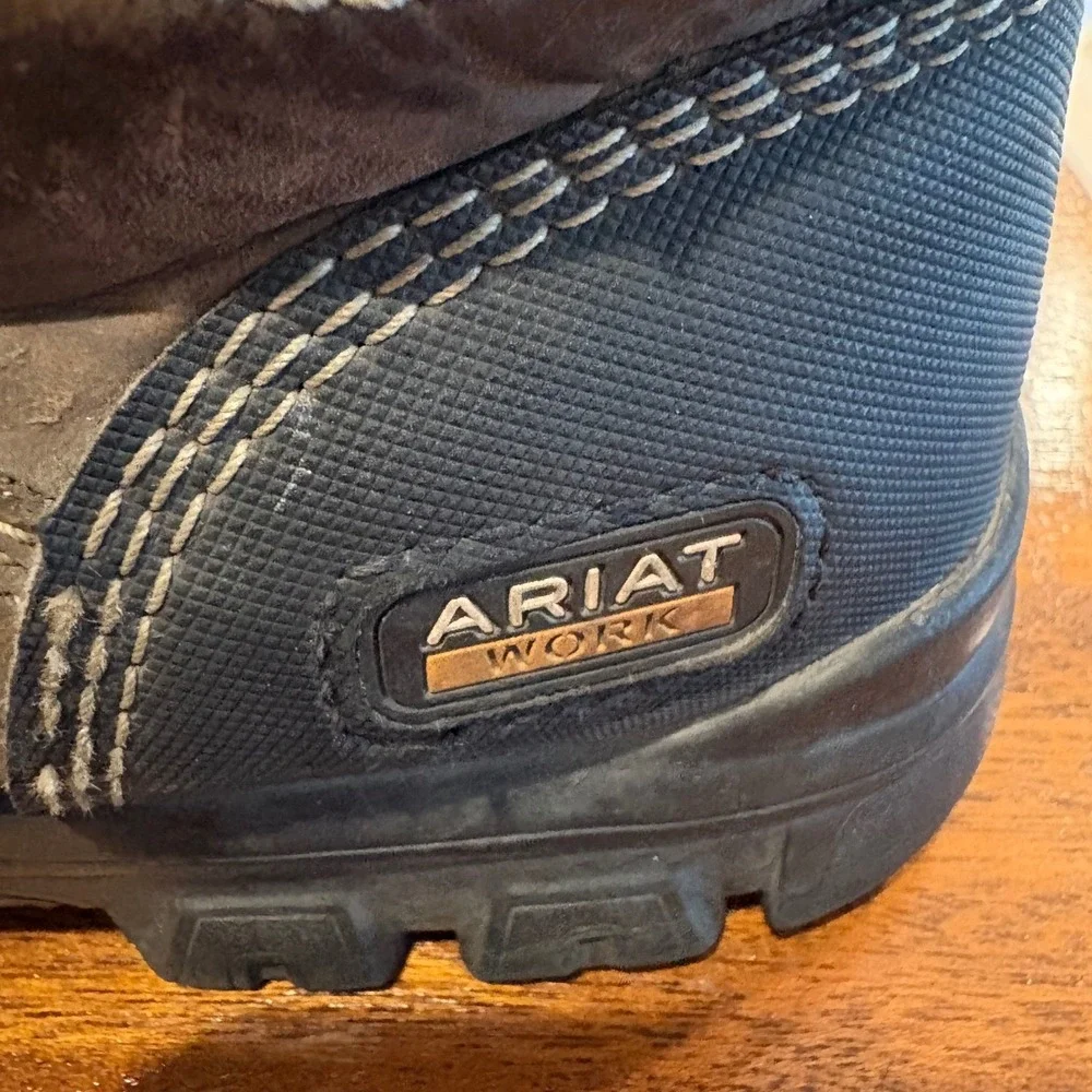 Ariat Work Boots Mens 10.5 EE Wide Brown Leather Steel Toe Waterproof ASTM F2413